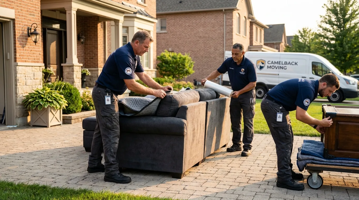 Large estate moving crew wrapping furniture in Wartburg, TN